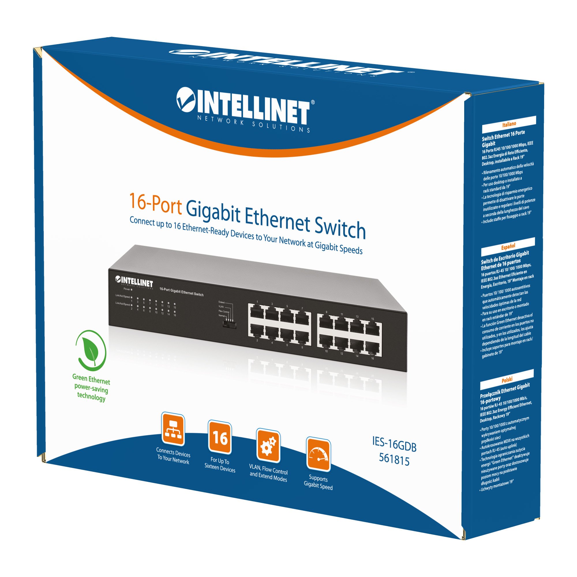 Ethernet Switch Gigabit 16 porte INTELLINET - immagine 2