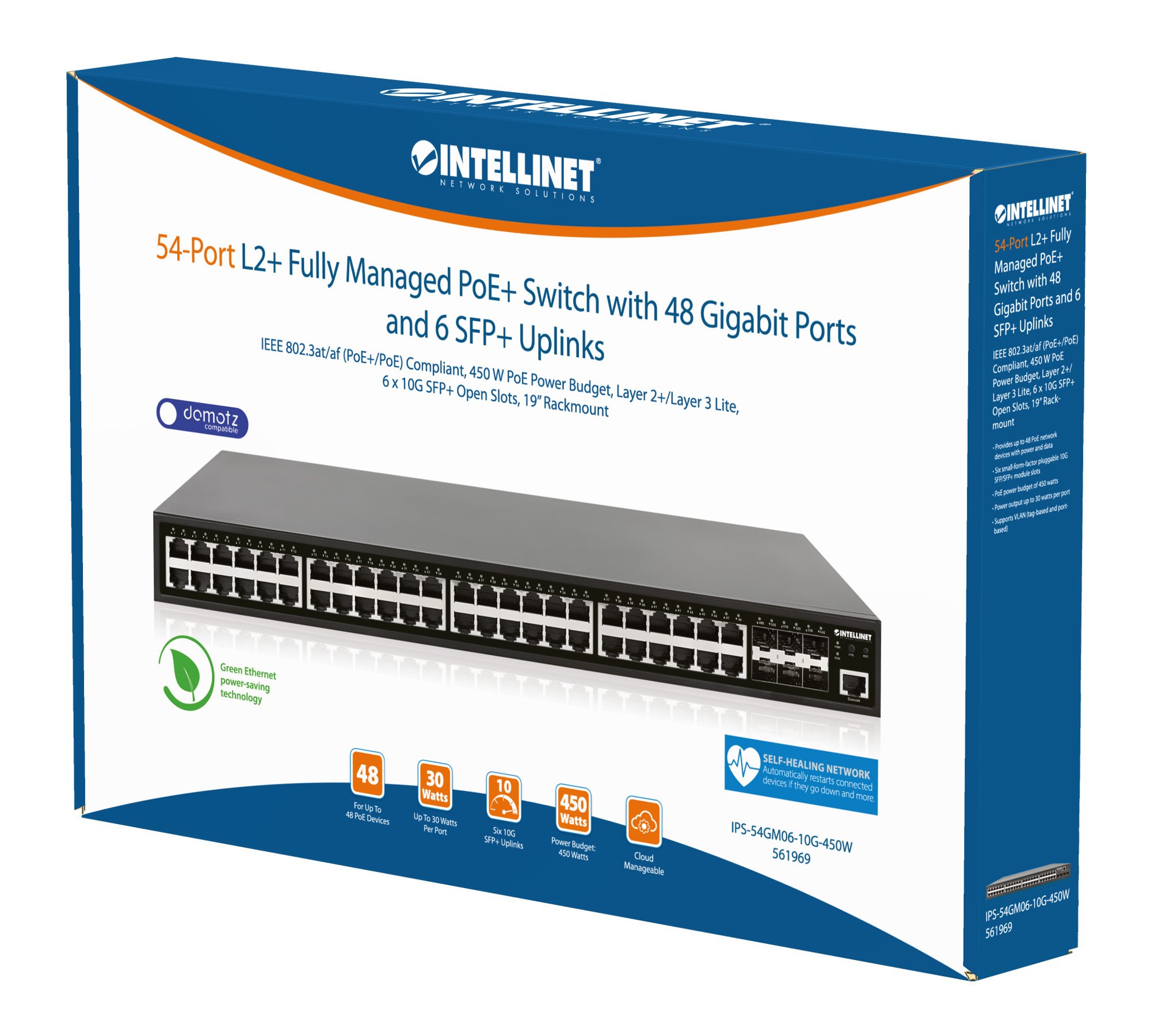 Switch Gigabit Ethernet PoE+ 48 Porte Layer2+ Managed con Sei Slot 10 GbE INTELLINET - immagine 2
