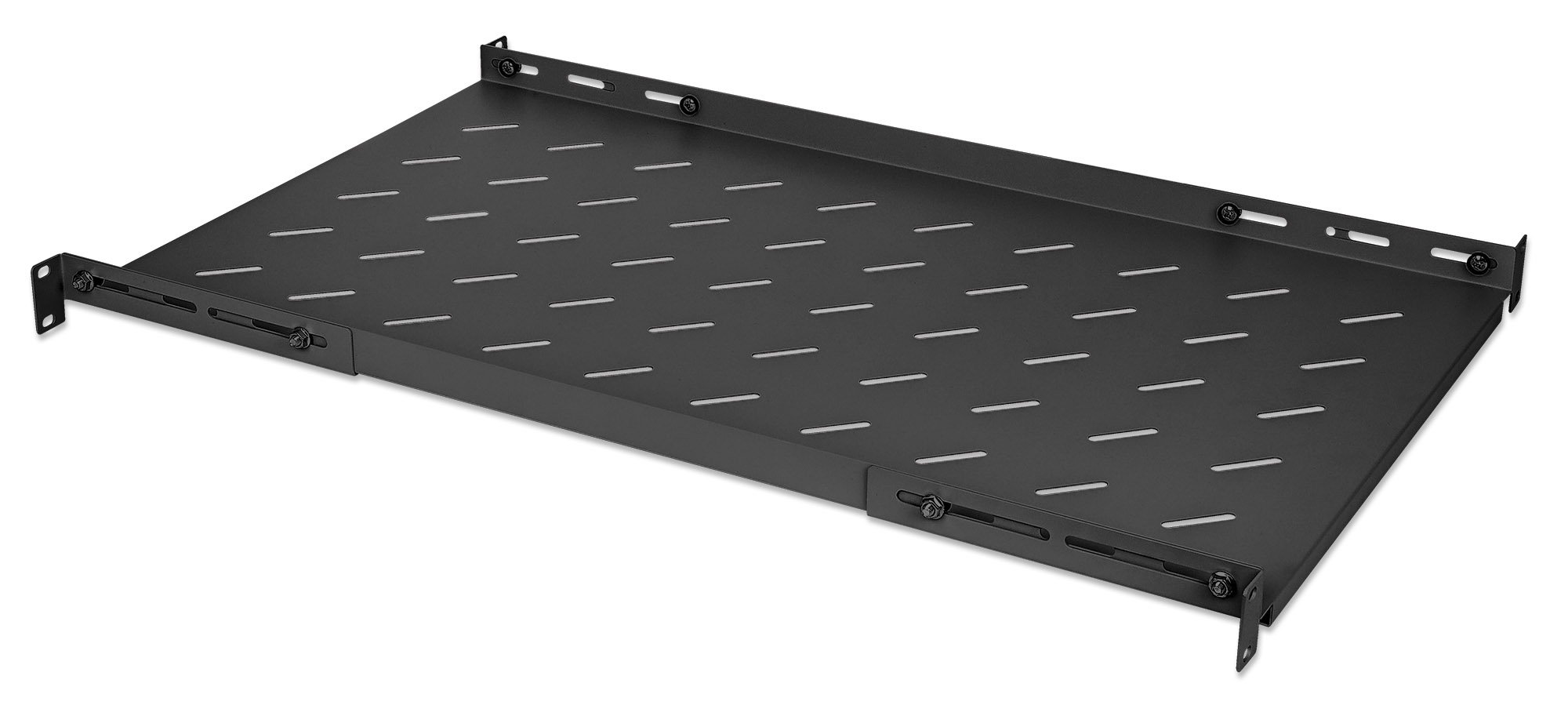 Mensola 19'' fissa con Profondità Regolabile da 750 a 950 mm 1U Nero INTELLINET - immagine 2