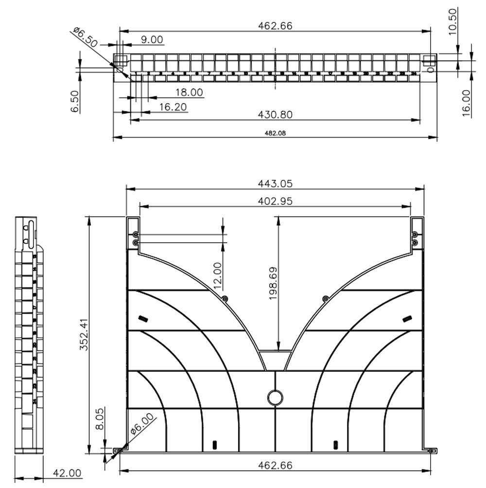 Mensola Gestione Cavi su Rack 19'' 24 Porte P.800 mm TECHLY PROFESSIONAL - immagine 2