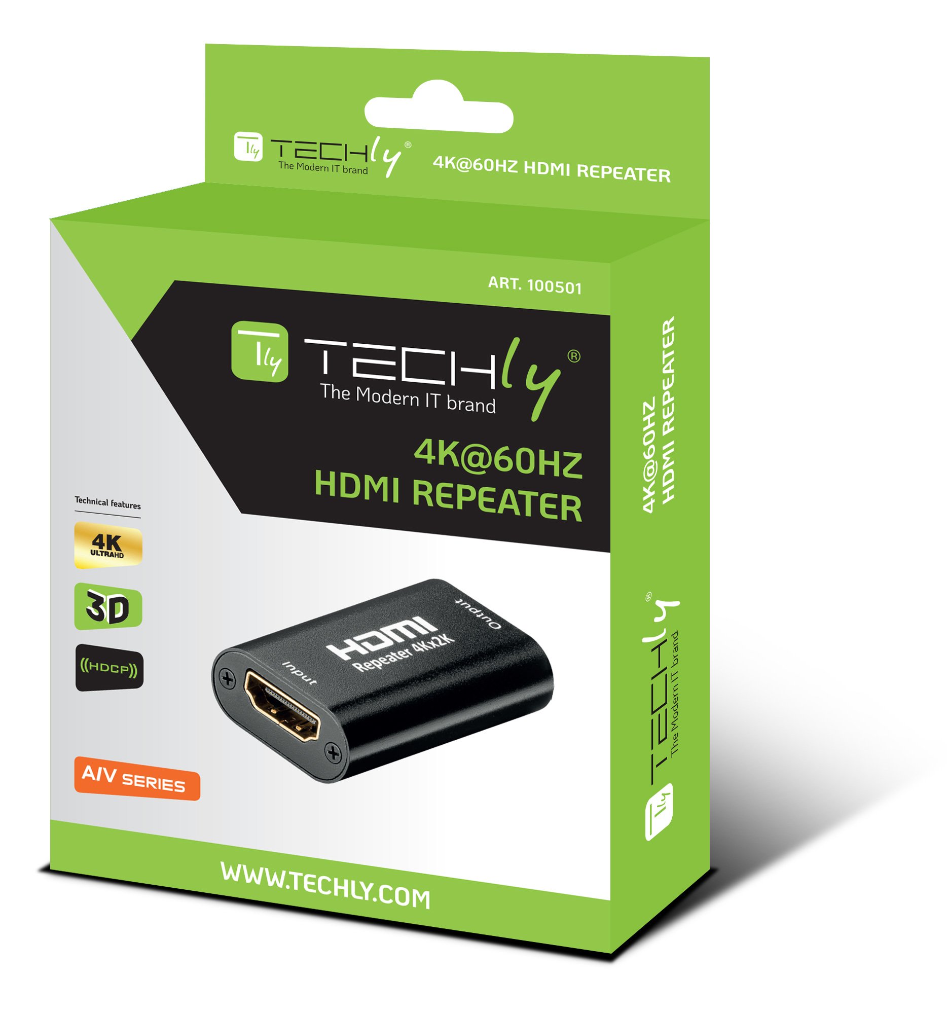 Repeater HDMI 2.0 4K@60Hz 3D HDCP Fino a 40m TECHLY - immagine 2