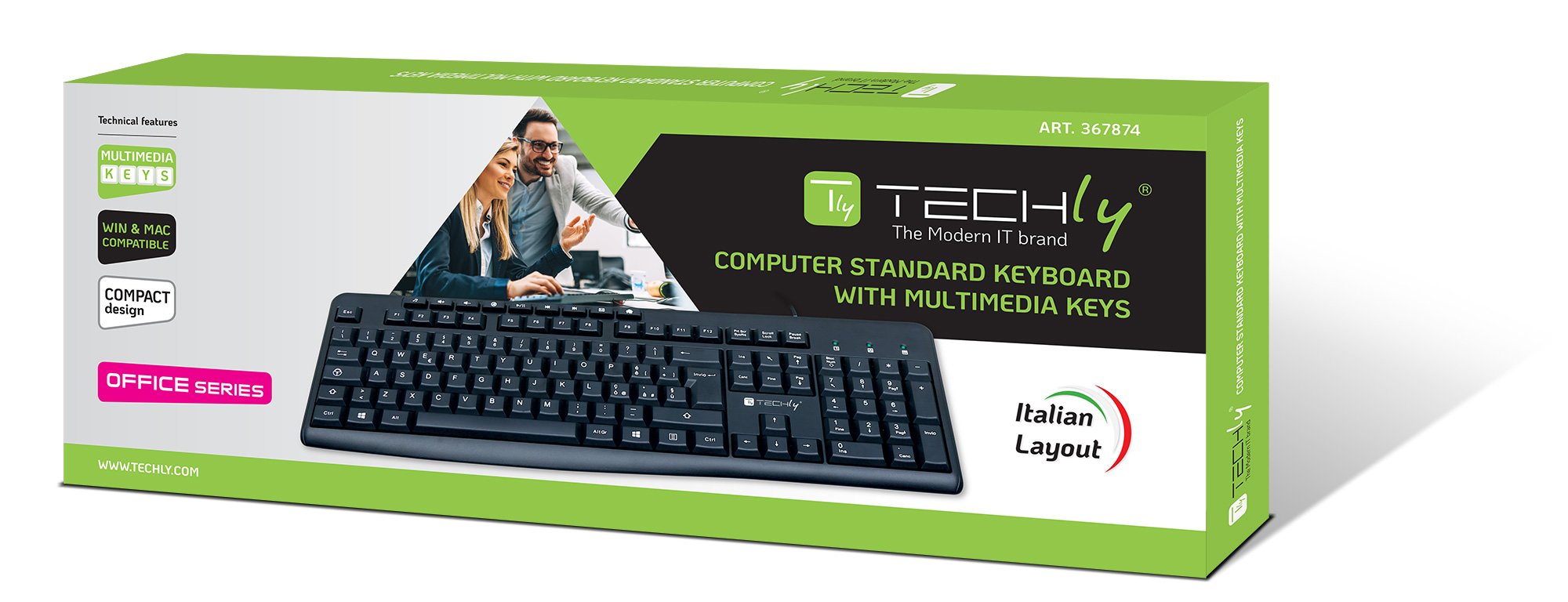 Tastiera USB 104 Tasti + 9 Multimediali TECHLY - immagine 2