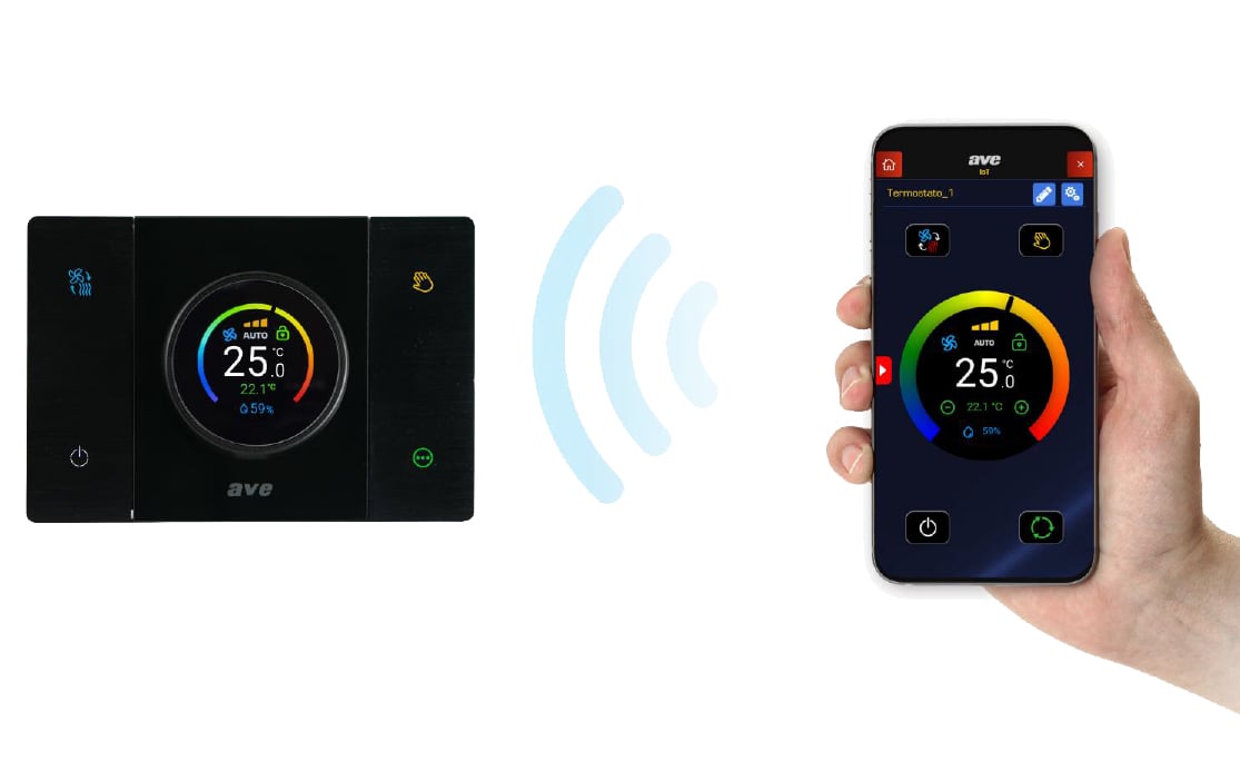 Tekla T44 Cronotermostato WiFi Smart Connesso Rilevatore Umidità Ambiente Grigio AVE - immagine 2