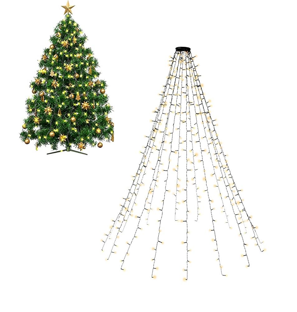 Catena Luminosa 400 Luci LED IP44 Bianco Caldo per Albero con Anello GOOBAY