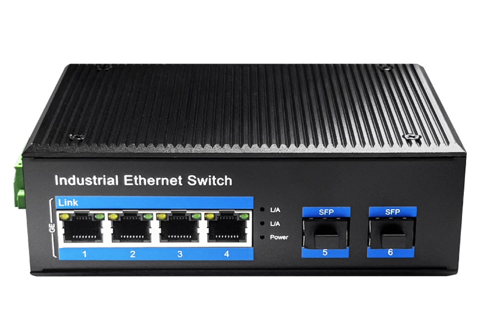 Switch Industriale Gigabit 4 Porte con 2 slot SFP, IG1004S2 CUDY