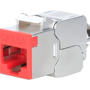 Frutto Keystone RJ45 Cat.6A 10G Slim STP Toolless Rosso INTELLINET