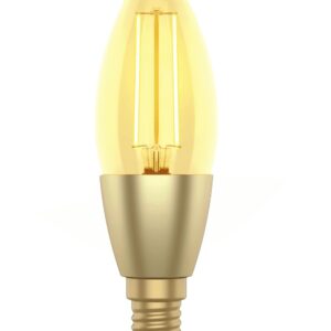 Lampadina Intelligente Candela E14 Ambra Calda 4,9W LED a Filamento Alexa Google Assistant Classe F, R5141 WOOX