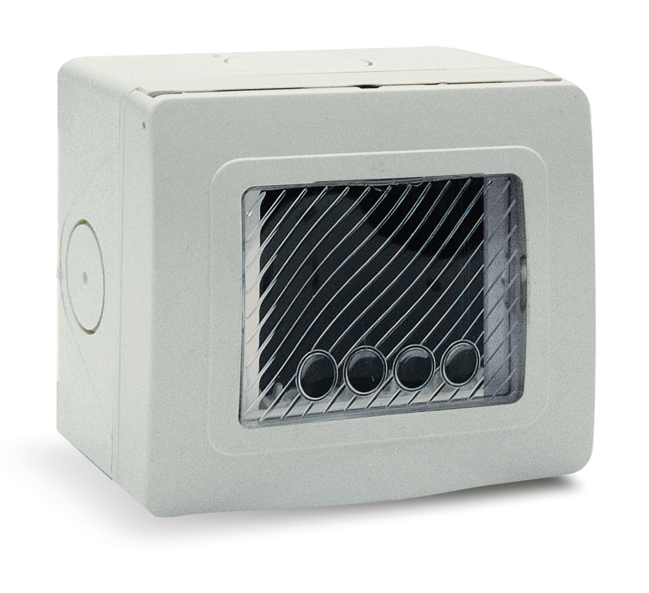 Contenitore Autoportante Stagno IP55 per Tubo Sportello con Membrana Cedibile 3 Moduli Bianco AVE