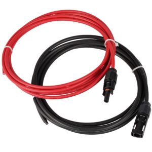 Coppia Cavi Fotovoltaico 4 mm² 1500V Maschio/Femmina ad Estremit&agrave; da Assemblare 1m FME