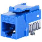 Frutto Keystone Slim Cat.6 per Cavo Rigido con Supporto Punch-Down 25 pz Blu INTELLINET