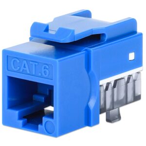 Frutto Keystone Slim Cat.6 per Cavo Rigido con Supporto Punch-Down 25 pz Blu INTELLINET