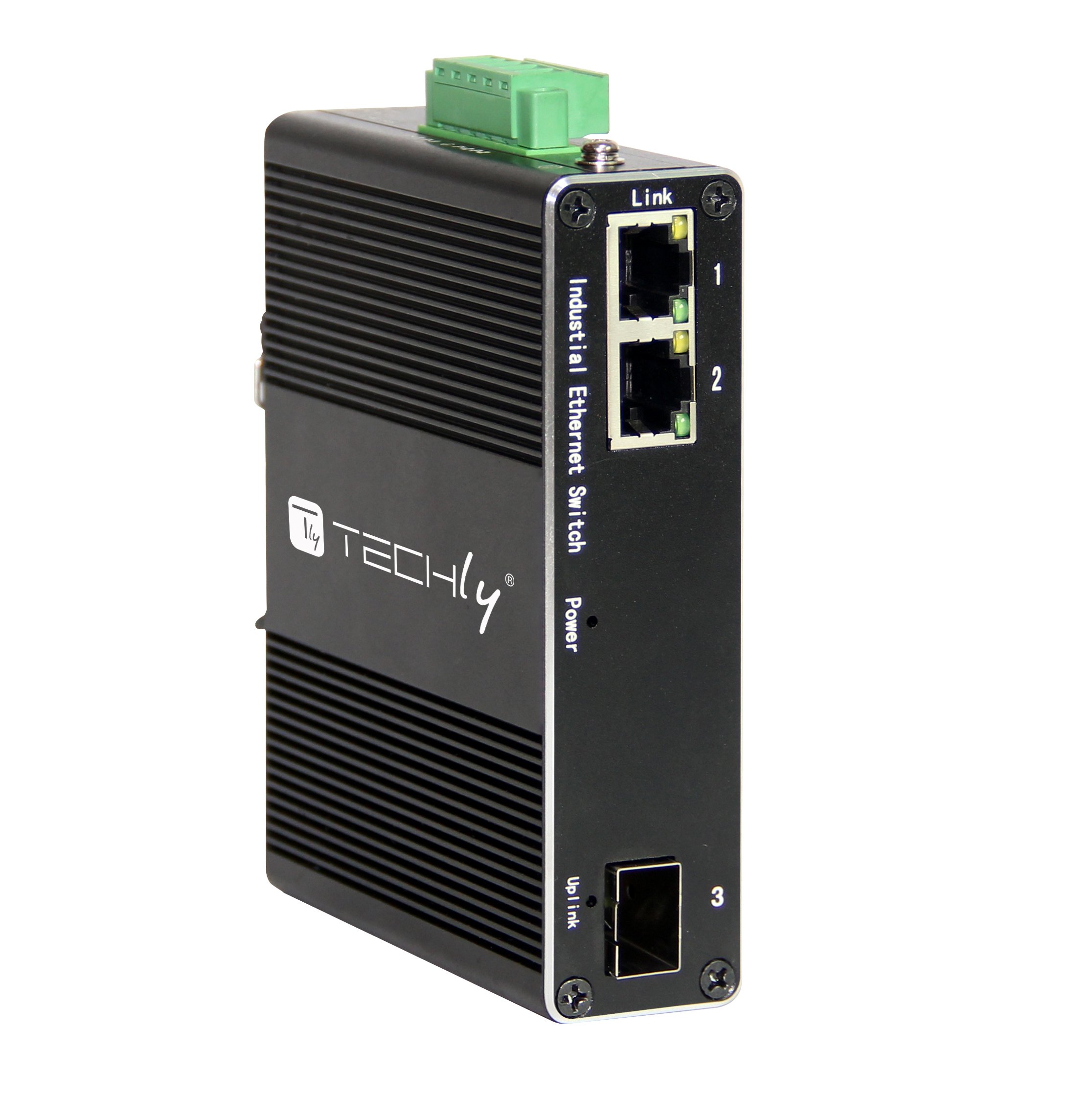 Convertitore Ethernet Industriale Gigabit 2 porte RJ45 a 1 porta SFP Non Gestito TECHLY PROFESSIONAL