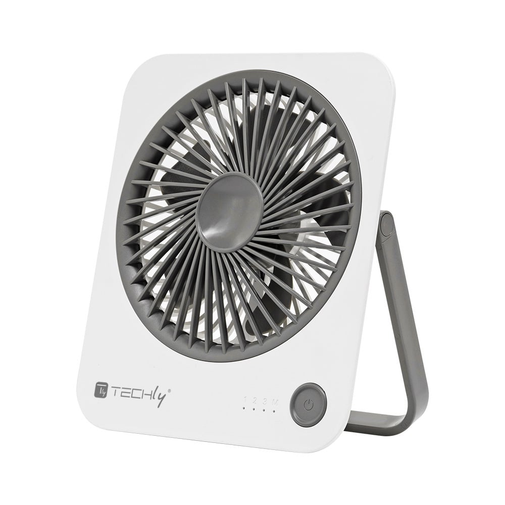 Ventilatore da Scrivania Ultra Sottile Pieghevole e Portatile a 4 Velocità TECHLY