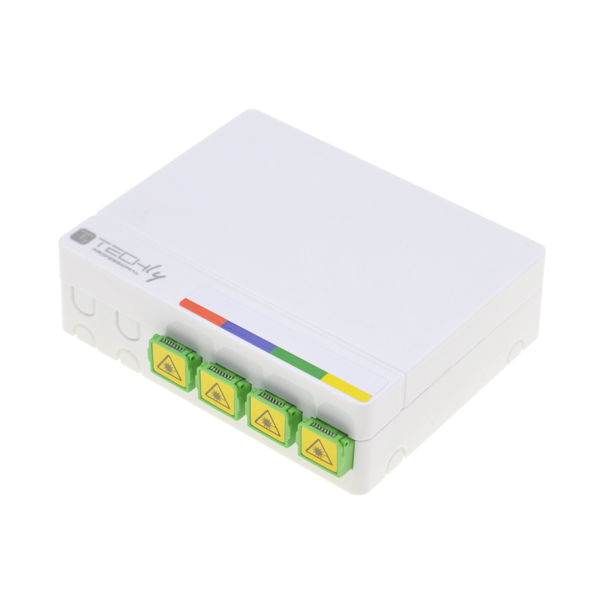 Scatola di Terminazione Ottica di Appartamento (STOA) FTTH per 4 fibre SC-APC a muro o guida Din TECHLY PROFESSIONAL