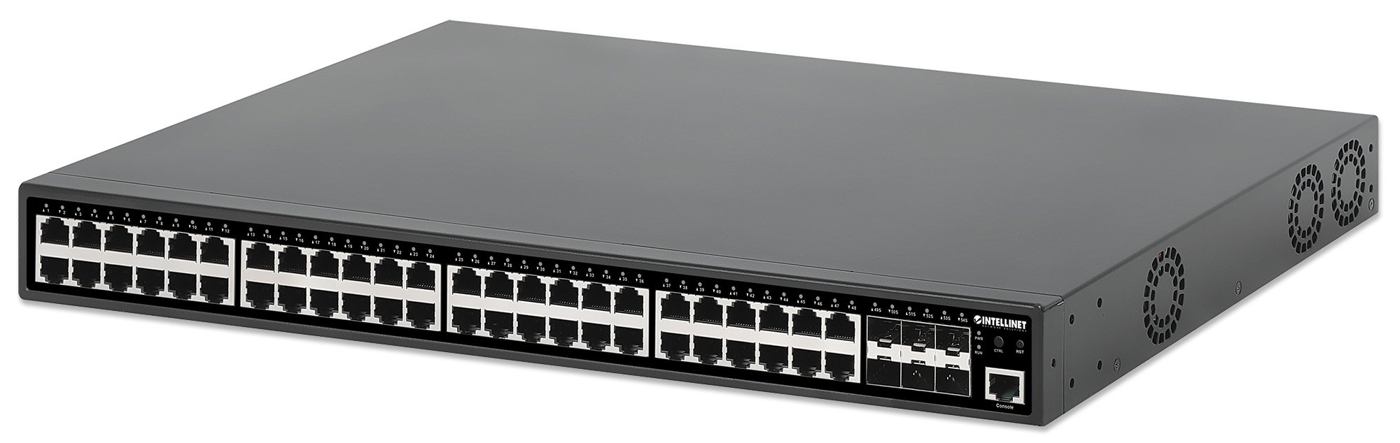 Switch Gigabit Ethernet PoE+ 48 Porte Layer2+ Managed con Sei Slot 10 GbE INTELLINET