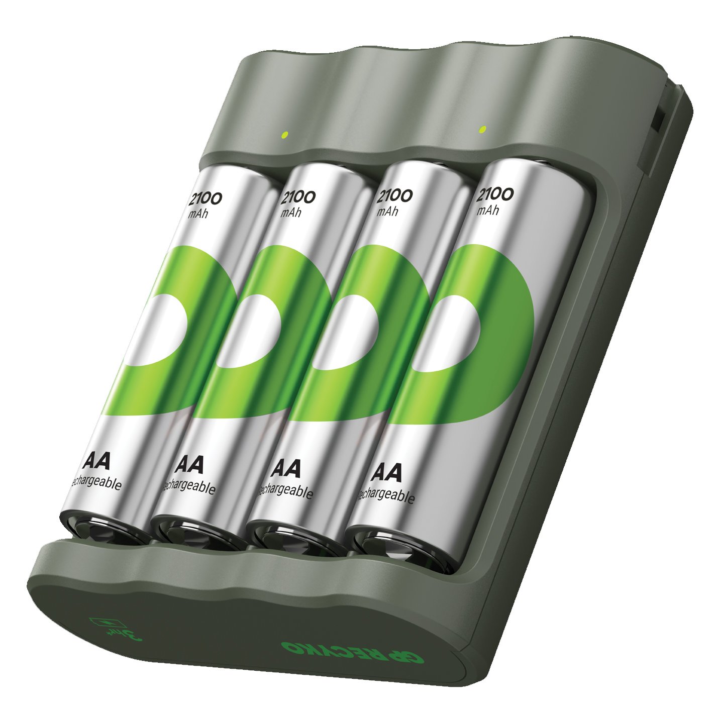 Caricabatterie per AA e AAA con 4 Batterie AA NiMH da 2100 mAh Incluse GP BATTERIES