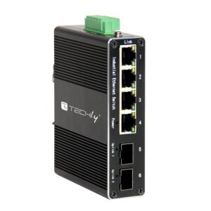 Convertitore Ethernet Industriale Gigabit 4 porte RJ45 a 2 porte SFP Non Gestito TECHLY PROFESSIONAL