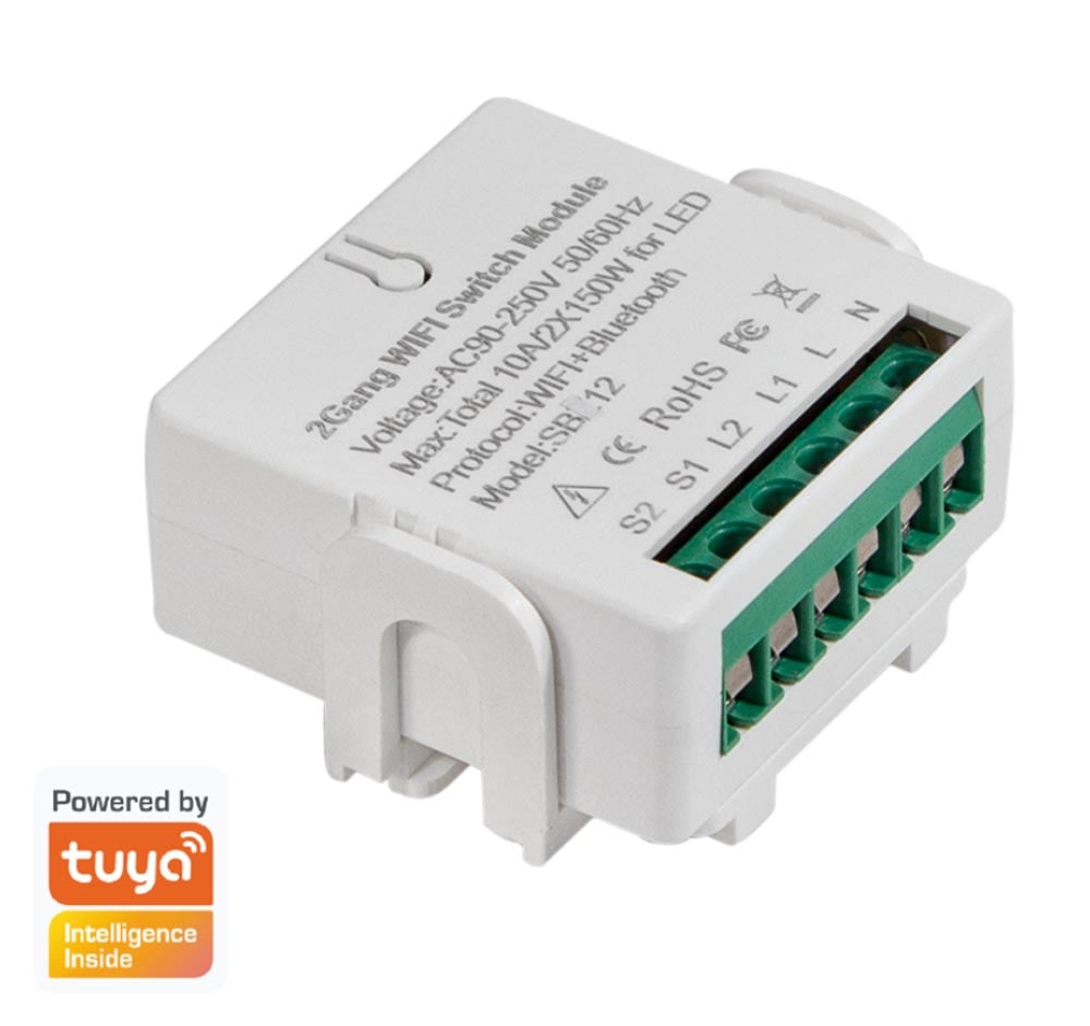 Modulo WiFi per Interruttore Smart 2 CH Alexa Google Home Tuya LOGILINK - immagine 2