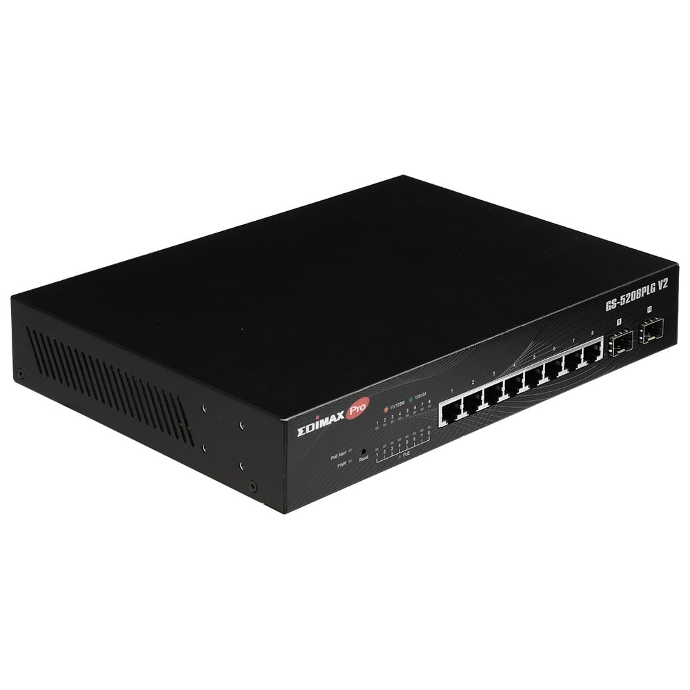 Smart Switch Web 10 porte Gigabit PoE+ 2 porte SFP, GS-5208PLG V2 EDIMAX - immagine 4