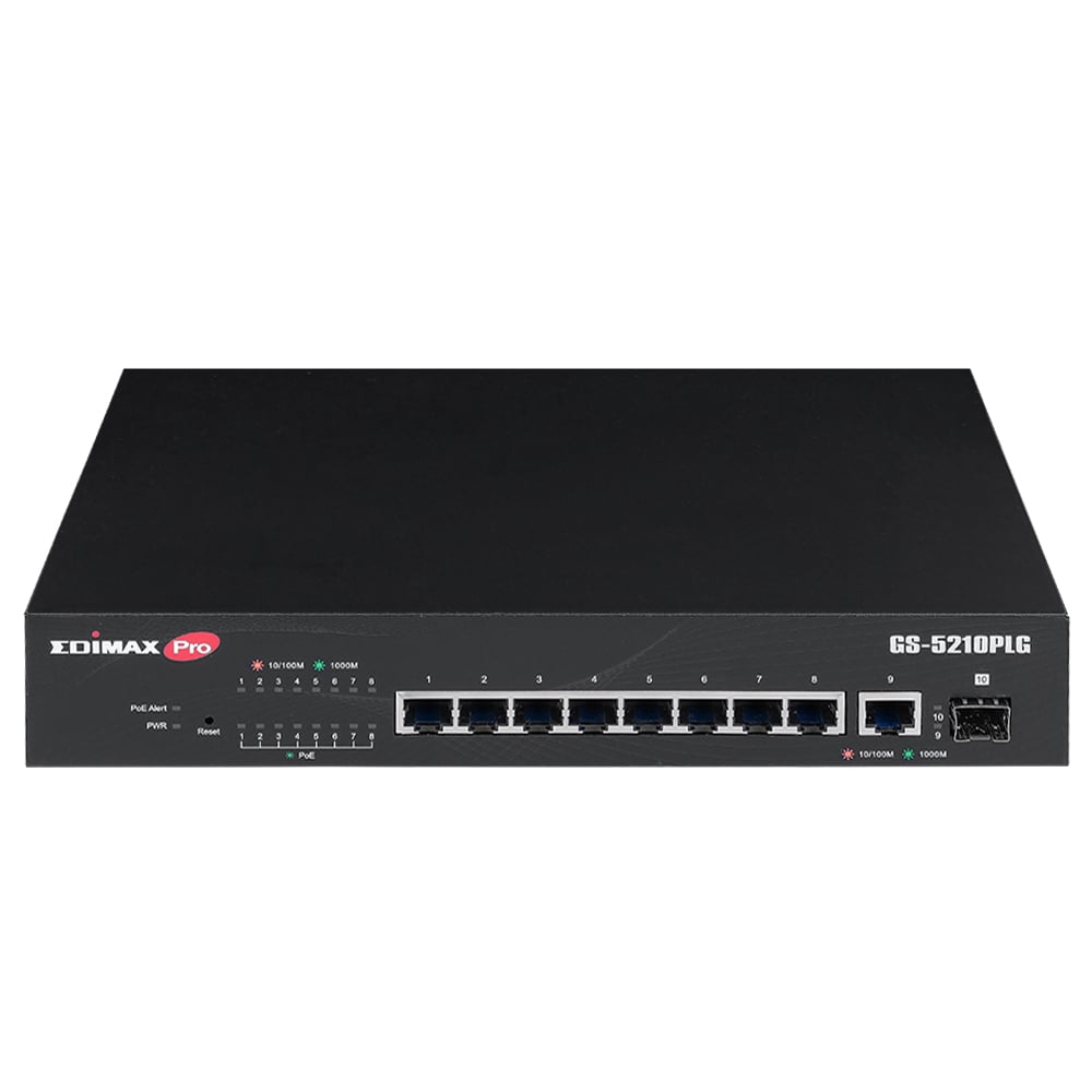 Smart Switch Web 10 porte Gigabit PoE+ 1 porta SFP, GS-5210PLG EDIMAX - immagine 4