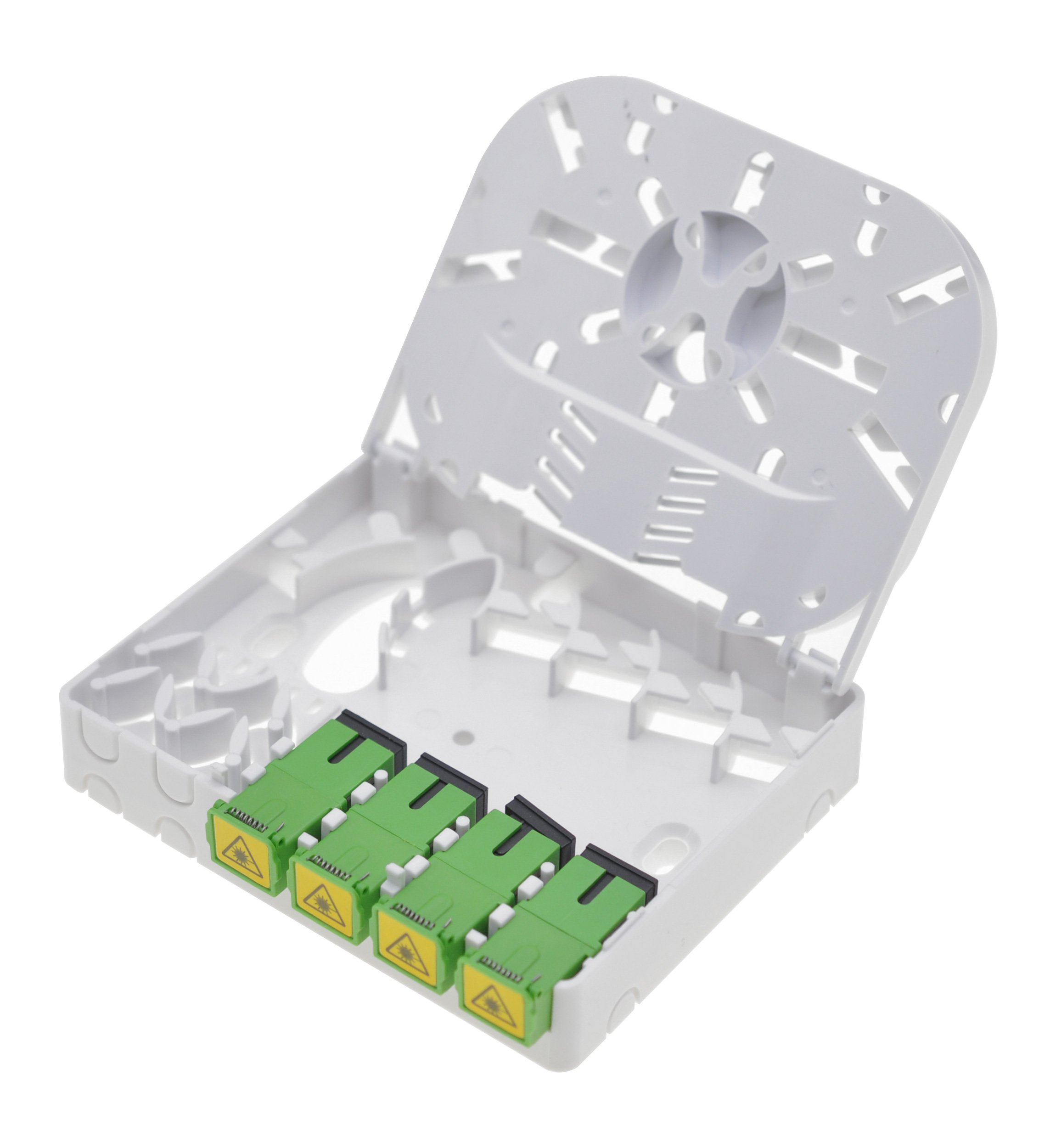 Scatola di Terminazione Ottica di Appartamento (STOA) FTTH per 4 fibre SC-APC a muro o guida Din TECHLY PROFESSIONAL - immagine 4