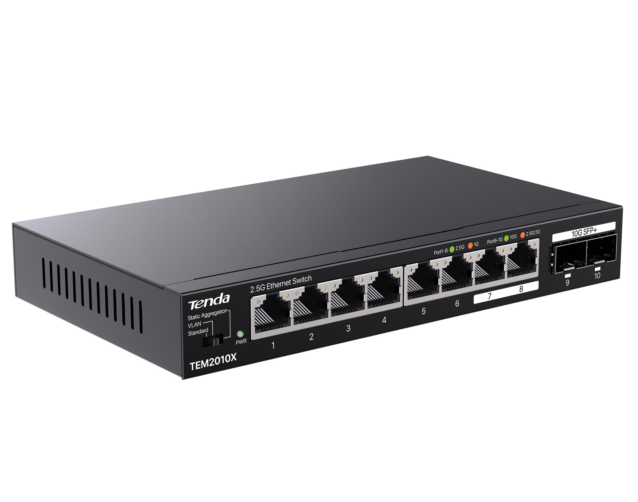 Switch con 8 porte 2.5G Ethernet e 2 porte SFP+ da 10G, TEM2010X TENDA - immagine 3