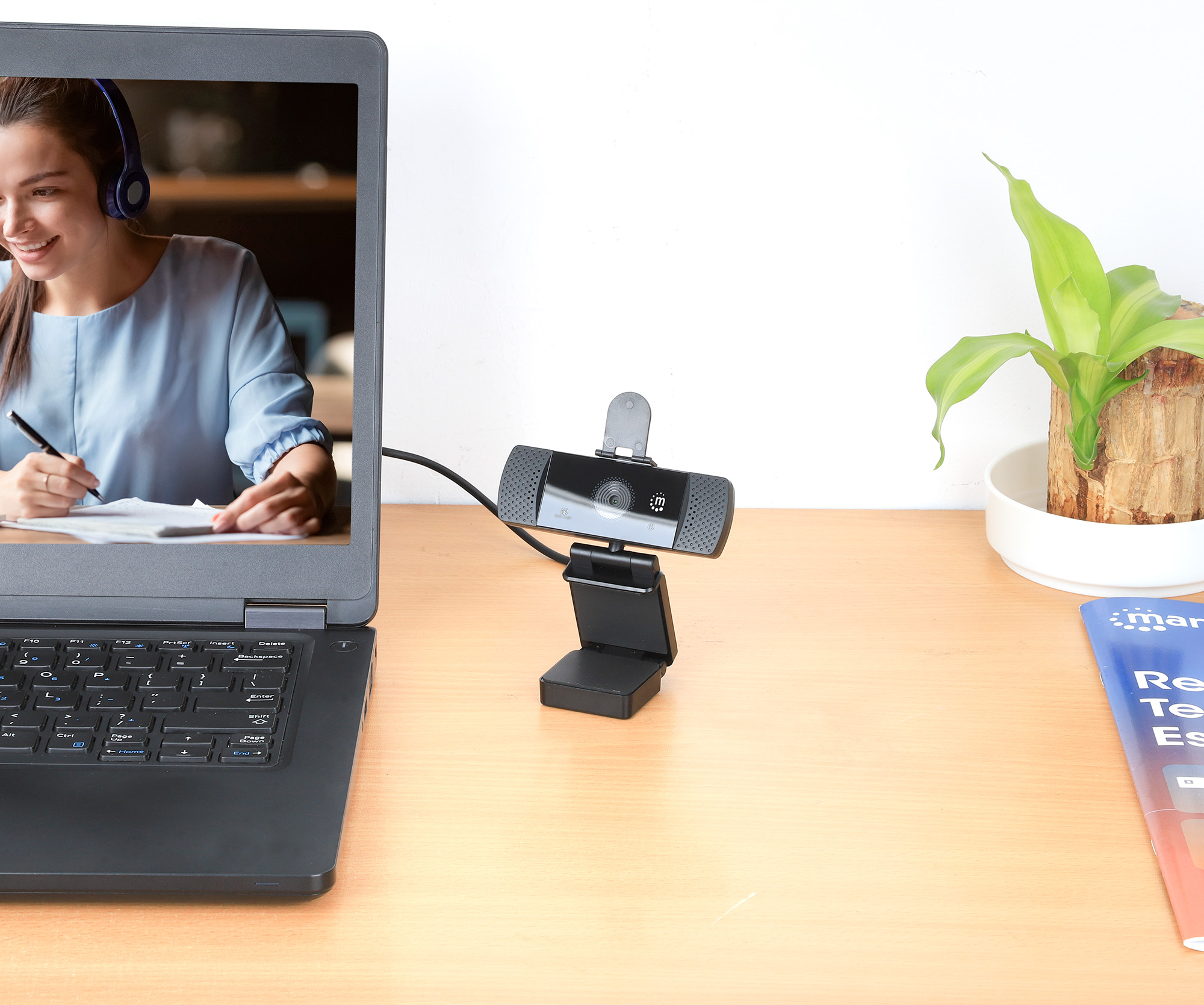 Webcam USB QHD 1440p con Cancellazione del Rumore MANHATTAN - immagine 6