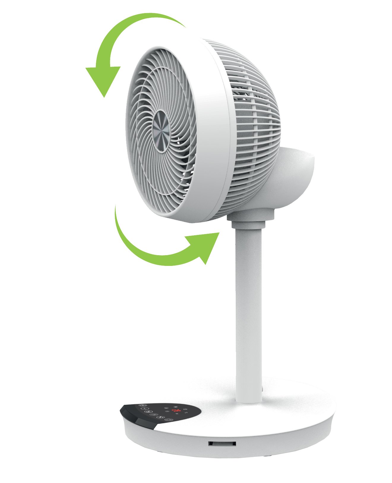 Ventilatore 9'' 2 in 1 con Piantana a 2 Altezze 12 Velocità con Telecomando Oscillazione a 720° e Timer TECHLY - immagine 4