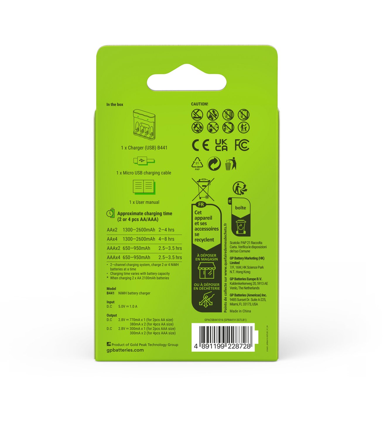 Caricabatterie per AA e AAA senza Batterie GP BATTERIES - immagine 4