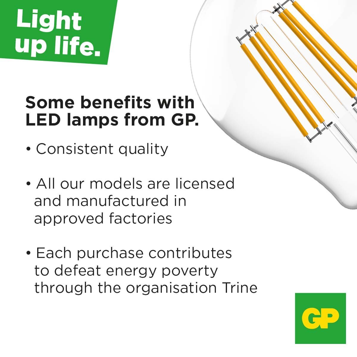 Lampada LED Globo E27 Bianco Caldo 12W, Classe F GP BATTERIES - immagine 3