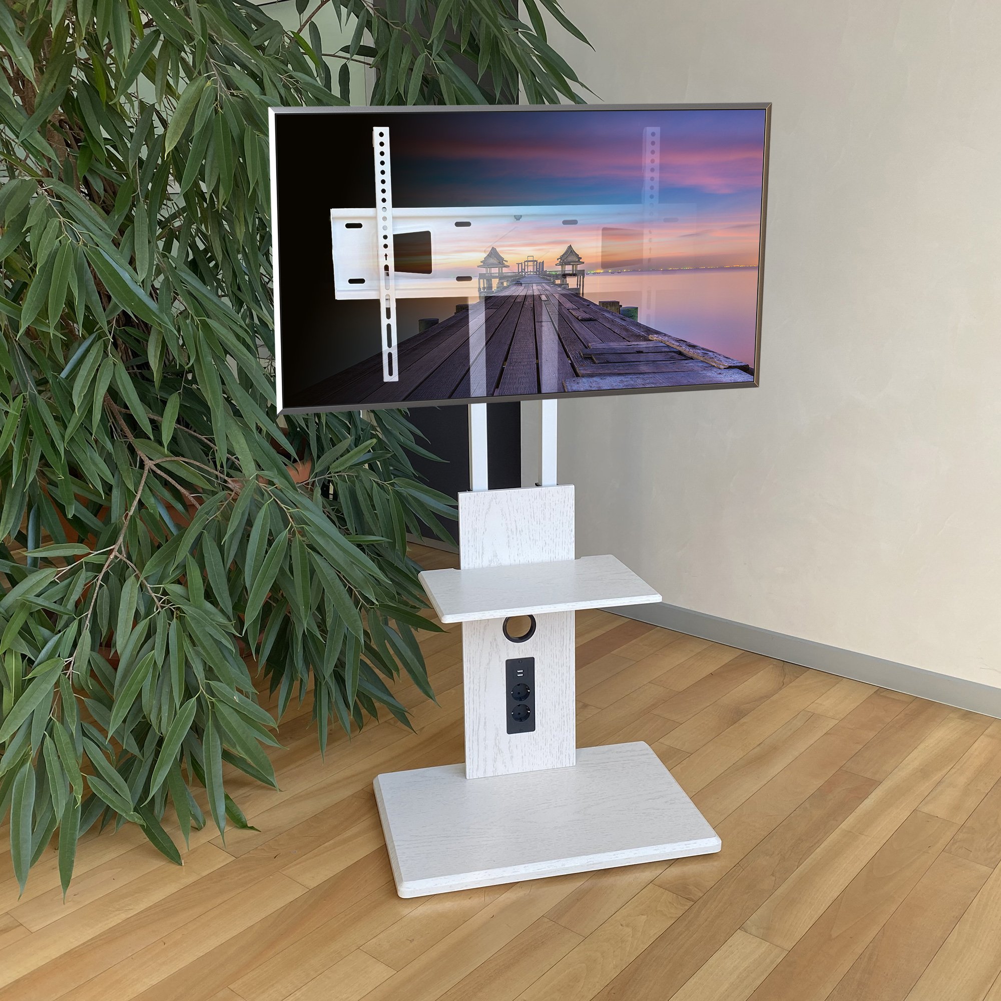 Supporto a Pavimento per TV LCD/LED/Plasma 32-70'' con Prese Elettriche TECHLY - immagine 3