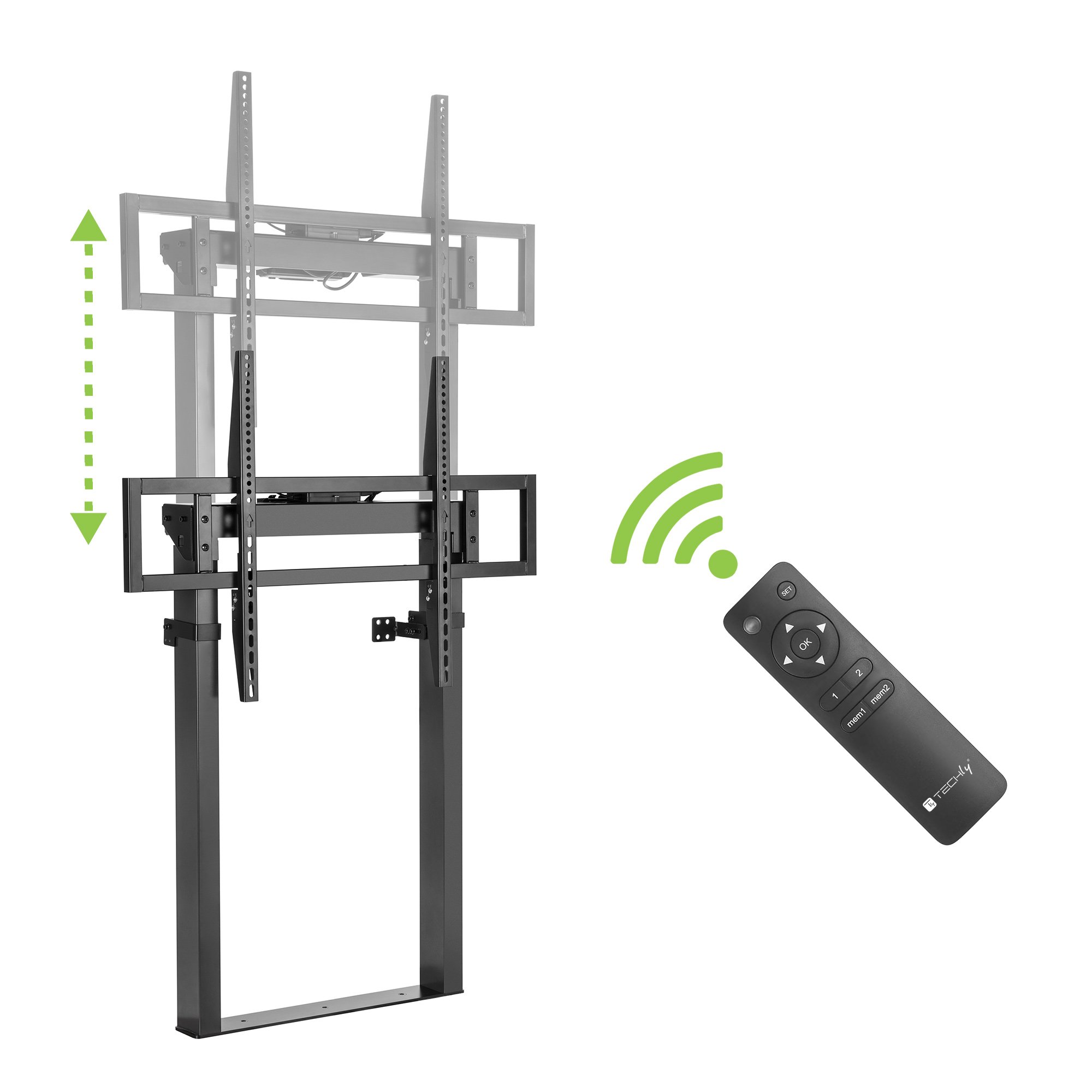 Supporto TV Motorizzato da Parete con Altezza Regolabile per TV da 55-100'' con Telecomando TECHLY - immagine 3