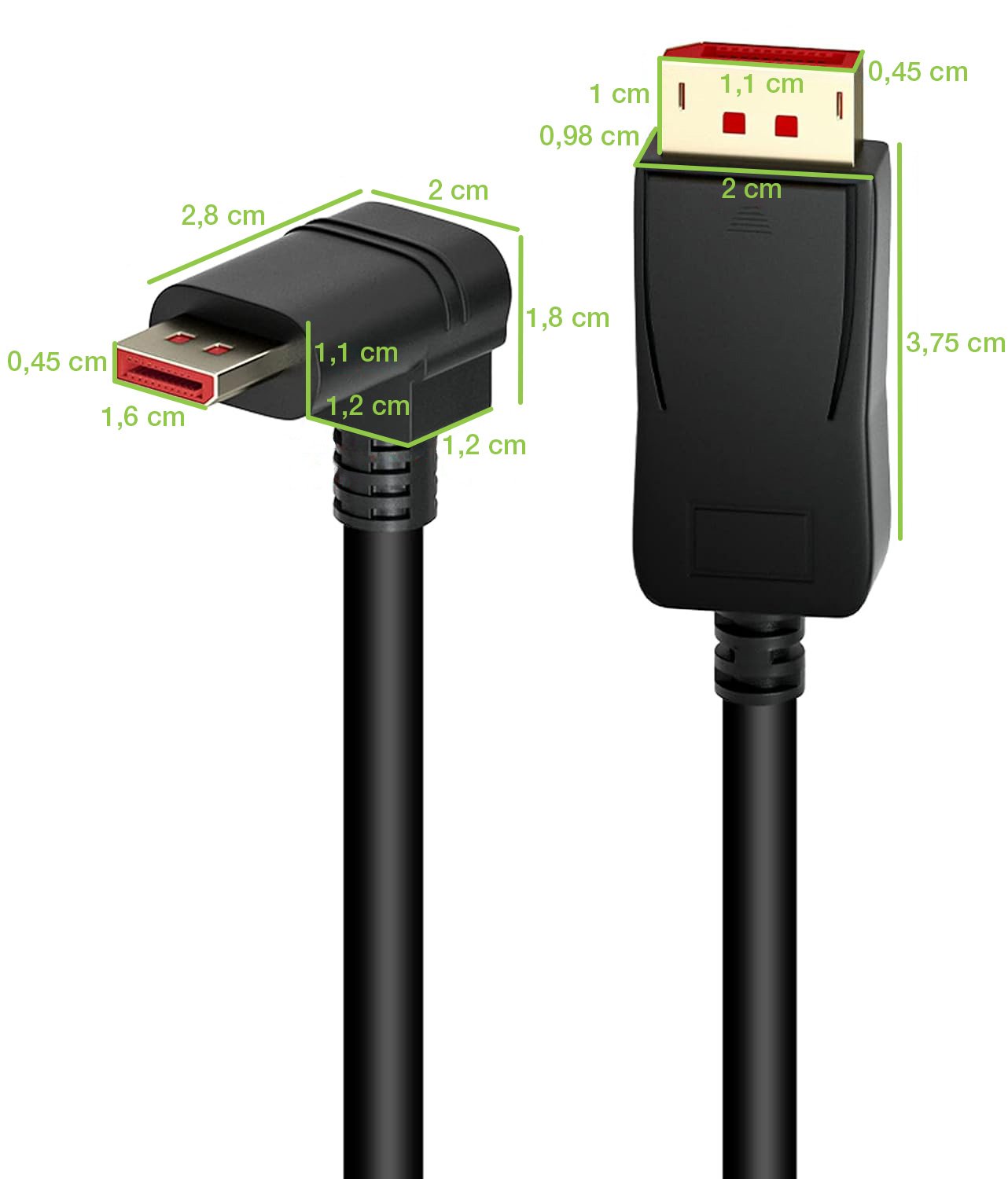 Cavo Audio/Video DisplayPort 1.4 8K M/M Angolato 90° 2m Nero TECHLY - immagine 3