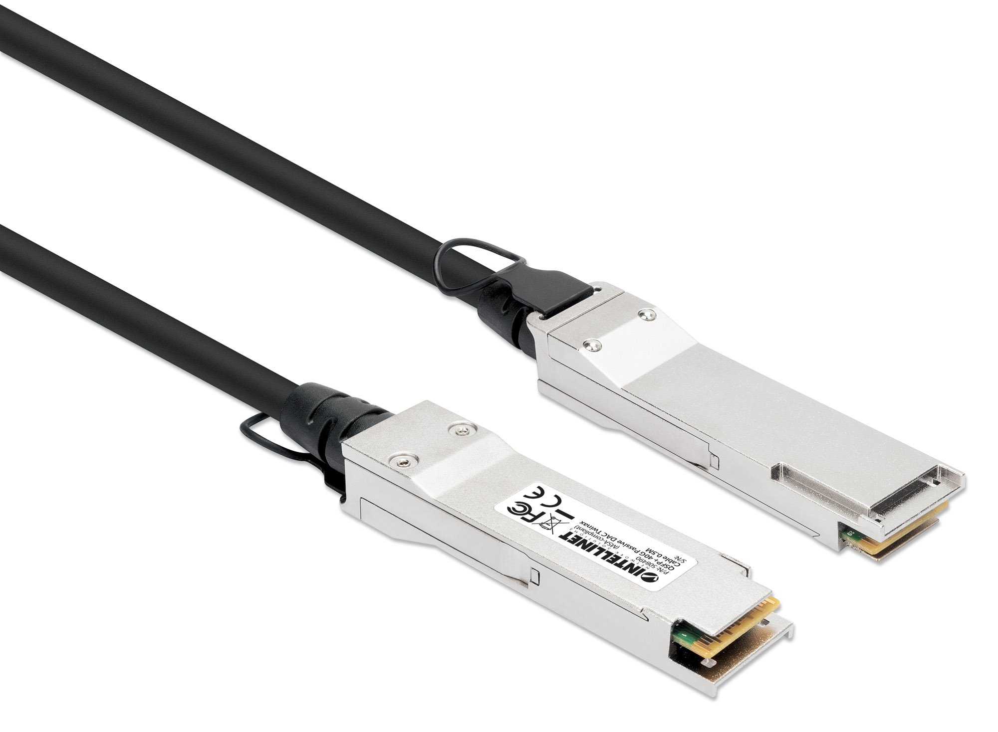 Cavo in Rame Twinax DAC Passivo QSFP+ 40G 0,5m INTELLINET - immagine 3