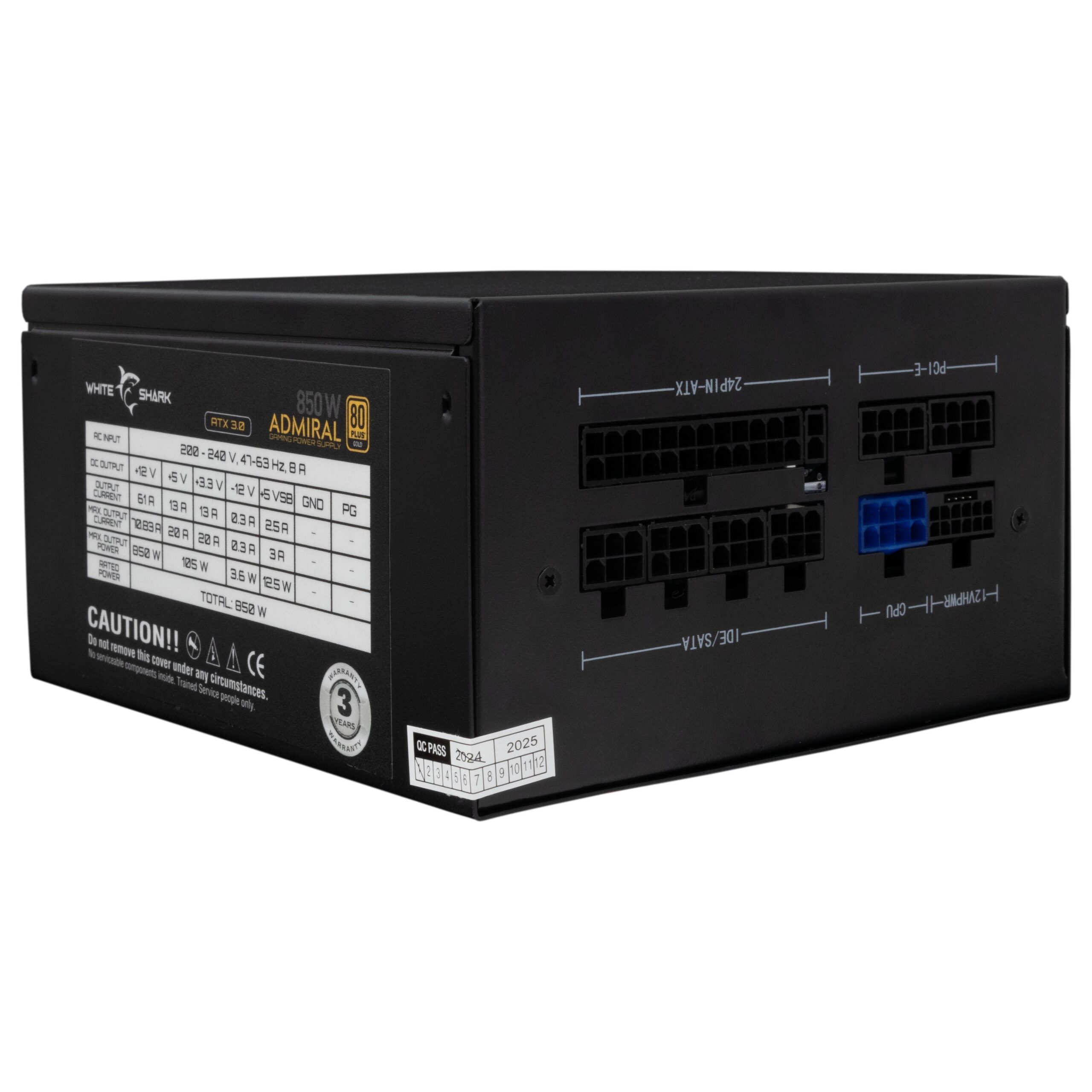 Alimentatore per PC ATX 850 Watt WHITE SHARK - immagine 3