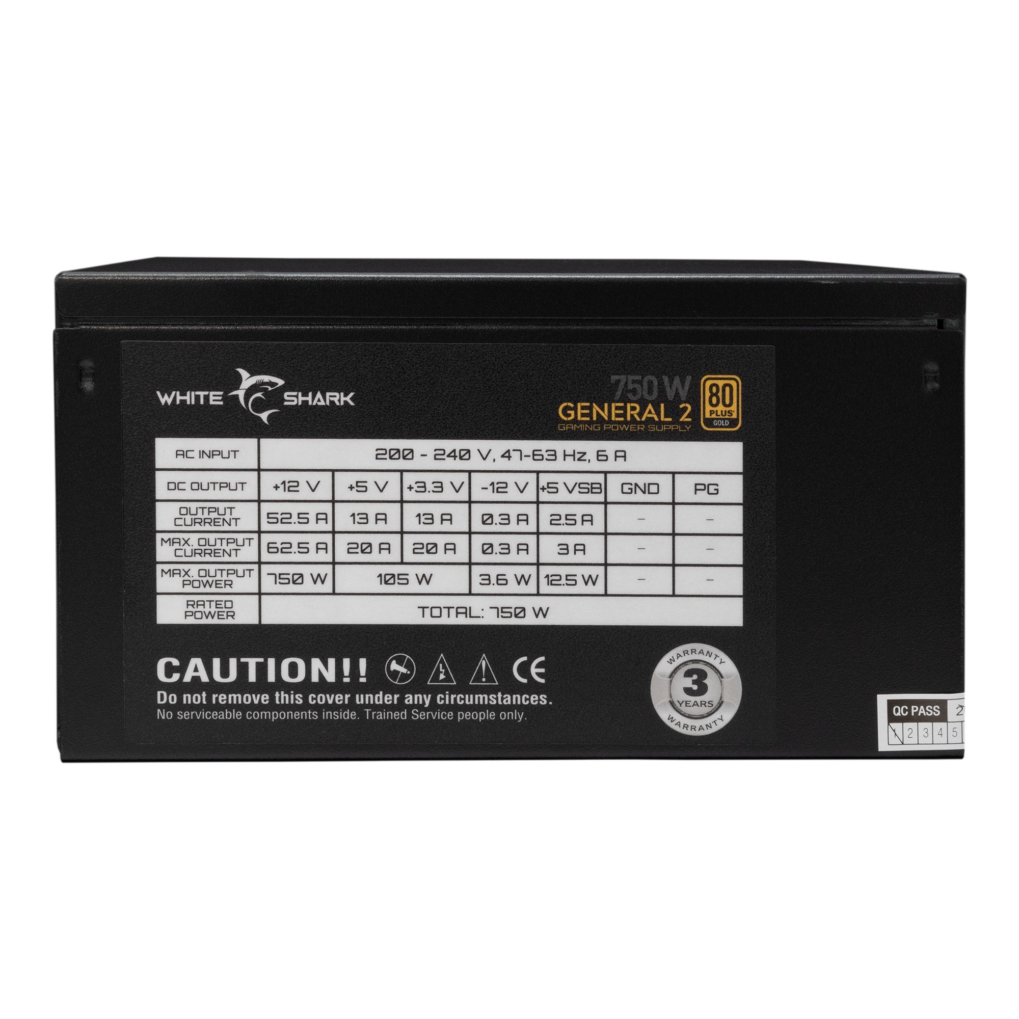 Alimentatore per PC ATX 750 Watt WHITE SHARK - immagine 3