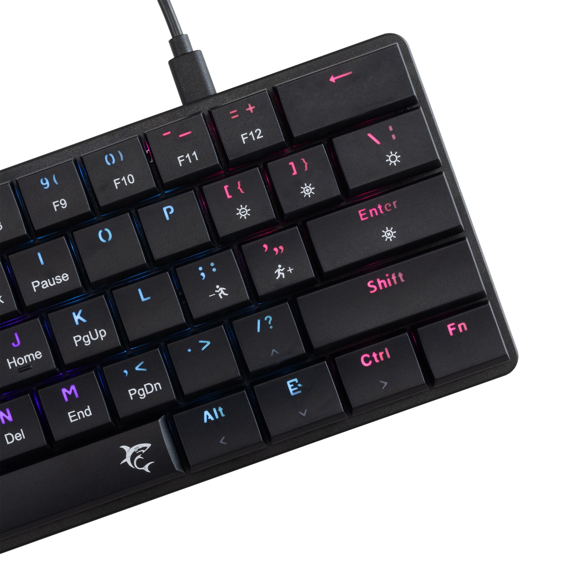 Tastiera Gaming USB-C™ 62 Tasti con Retroilluminazione LED RGB e 19 Effetti Luce WHITE SHARK - immagine 3