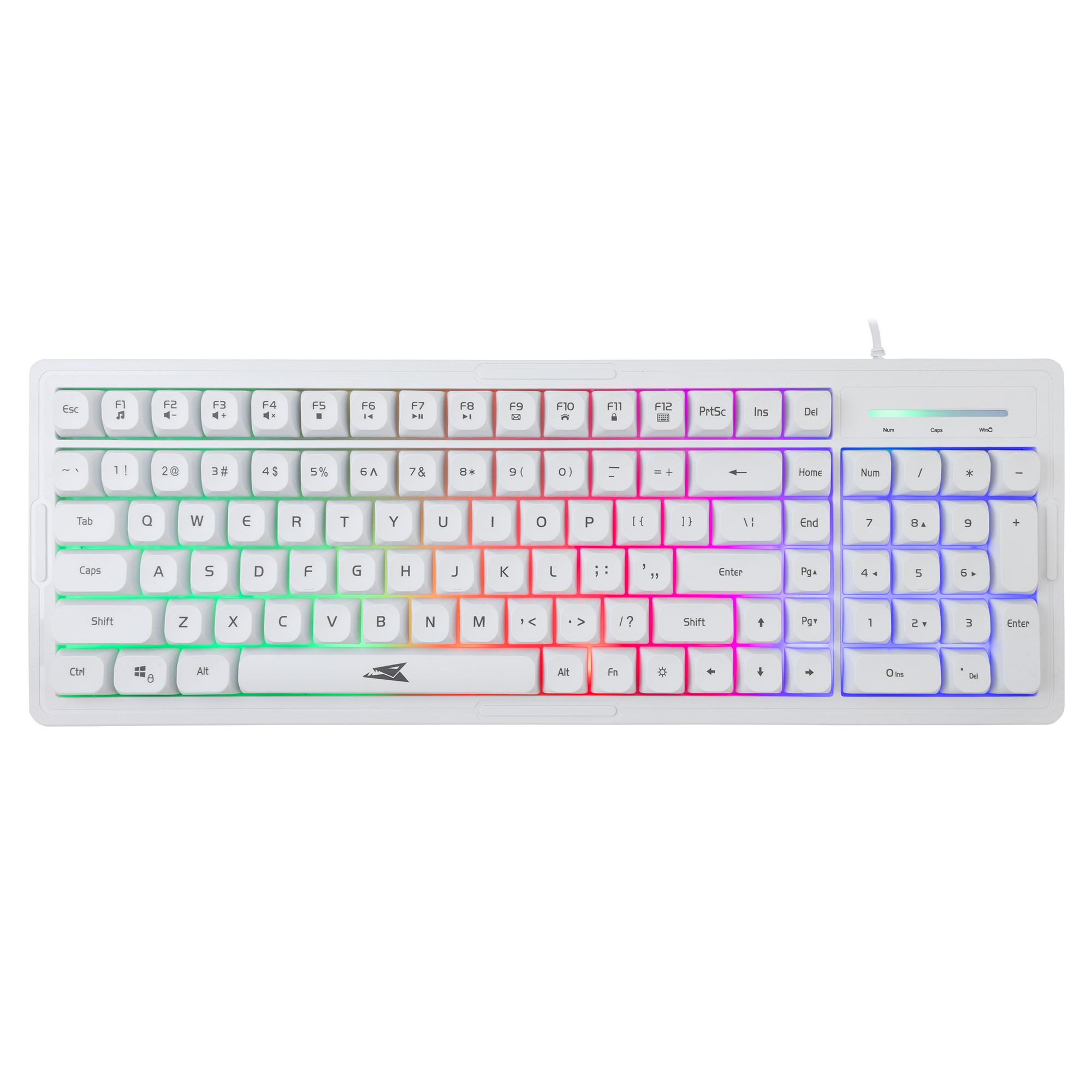 Kit Tastiera 101 Tasti e Mouse USB 7200 Dpi Bianco, ORCA BARACUDA - immagine 3