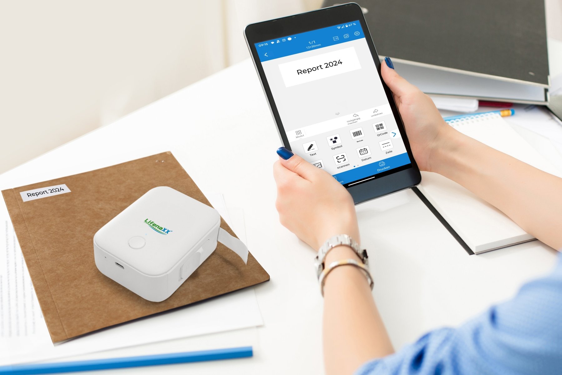 Mini Etichettatrice Stampante Termica Wireless Portatile Ricarica USB-C™ TECHNAXX - immagine 3