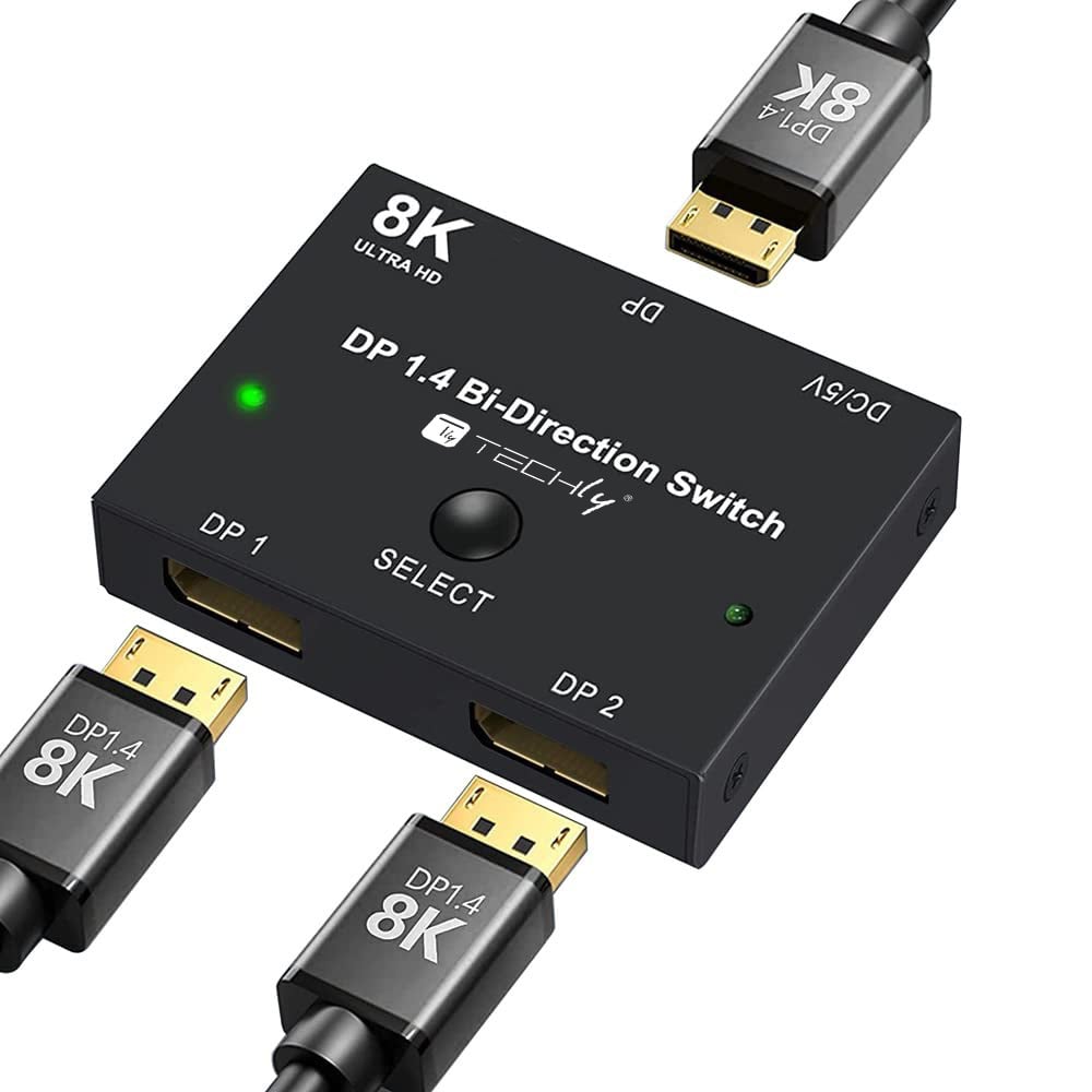 Switch Bidirezionale Convertitore Splitter DisplayPort 8K DP1.4 per Sorgenti Multiple e Display TECHLY - immagine 4