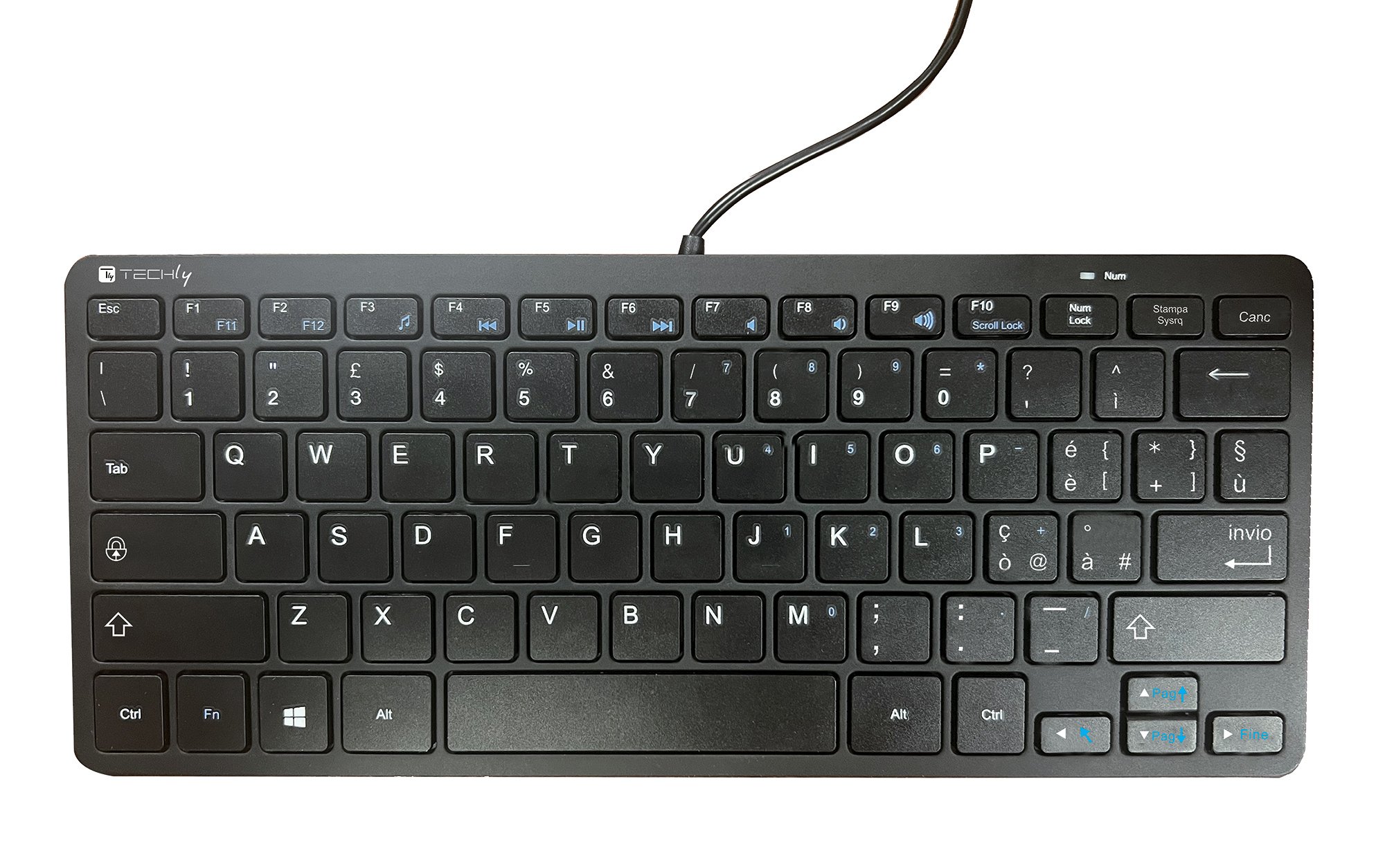 Mini Tastiera USB 78 Tasti Layout Italiano TECHLY - immagine 3