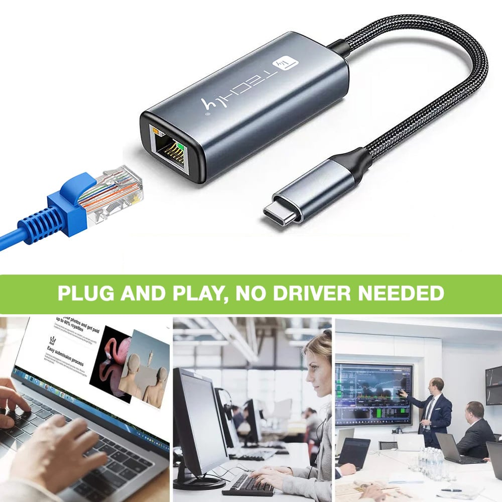 Adattatore Convertitore USB-C™ 3.2 a RJ45 2.5 Gigabit Ethernet TECHLY - immagine 3