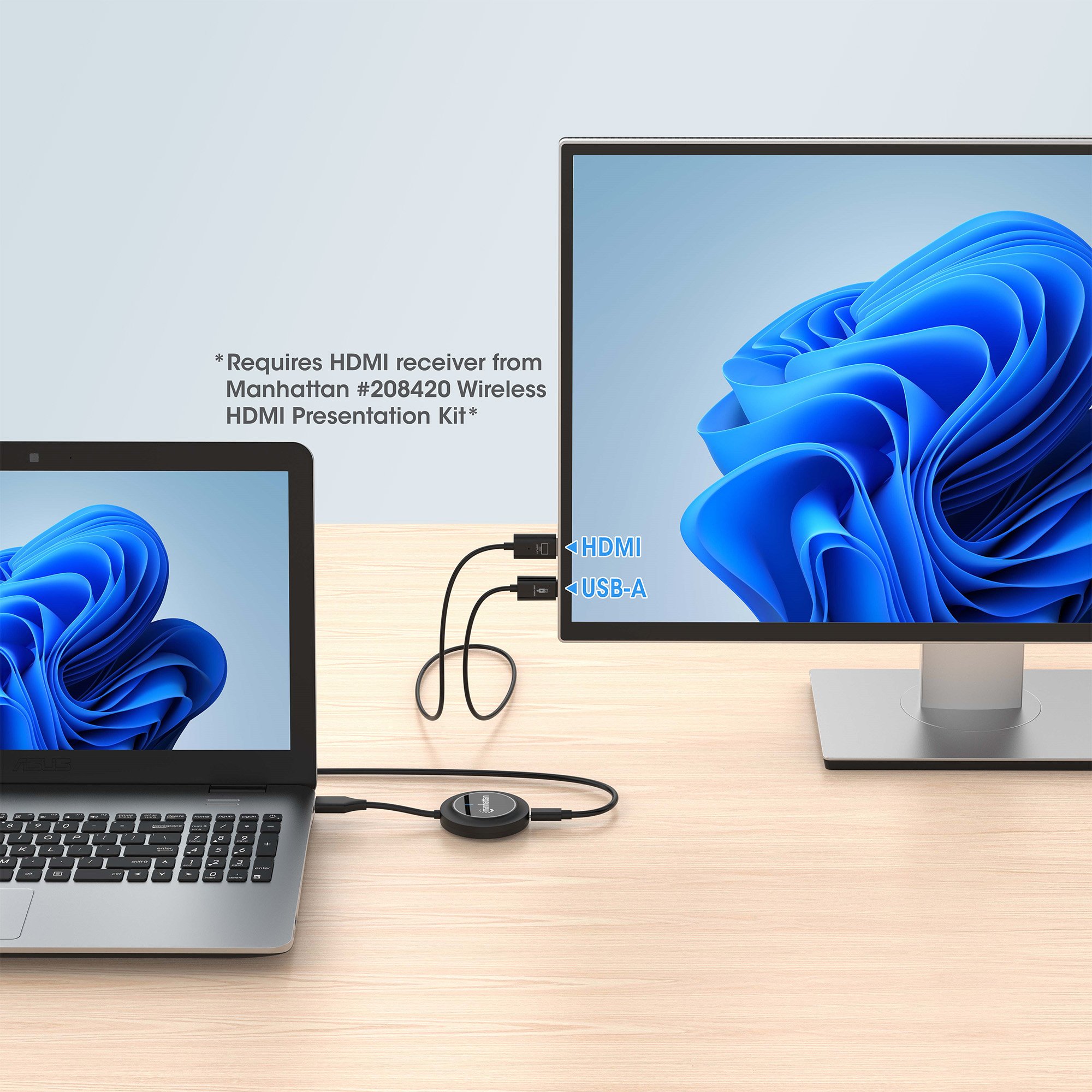 Adattatore Wireless HDMI 1080p con Trasmettitore HDMI per IDATA USBC-1080WL MANHATTAN - immagine 3