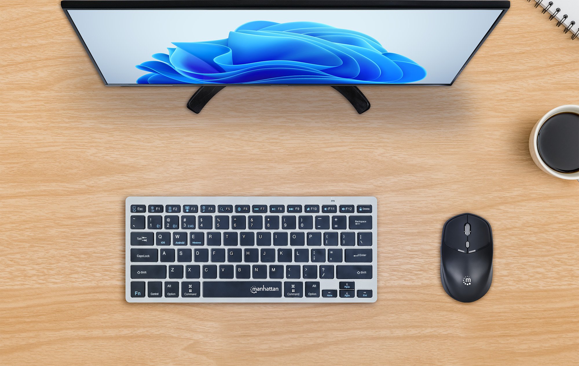 Mouse Ottico USB Wireless 1600dpi Compatto Nero MANHATTAN - immagine 5