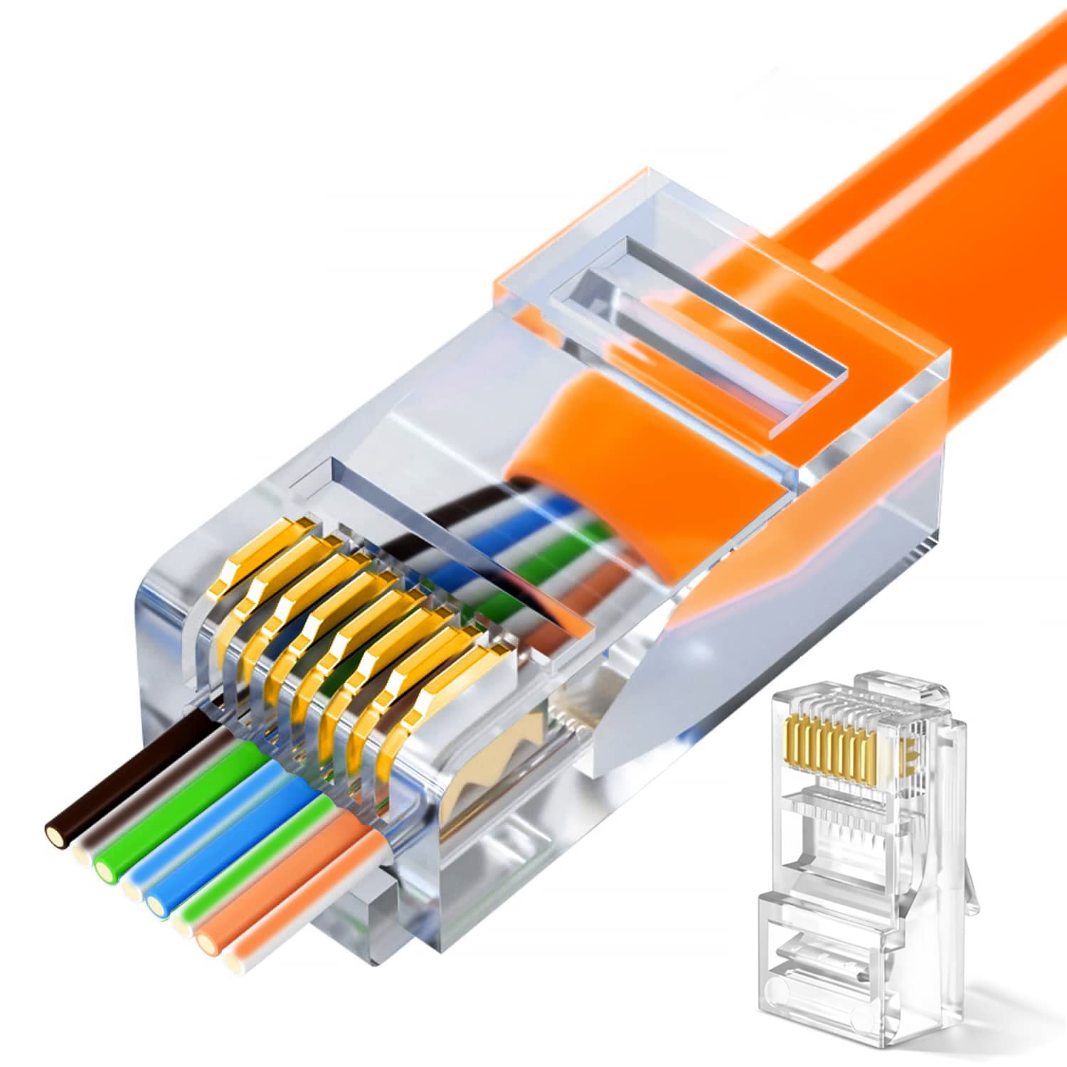 Confezione 100 Plug modulari RJ45 Passanti Cat6 UTP TECHLY PROFESSIONAL - immagine 3