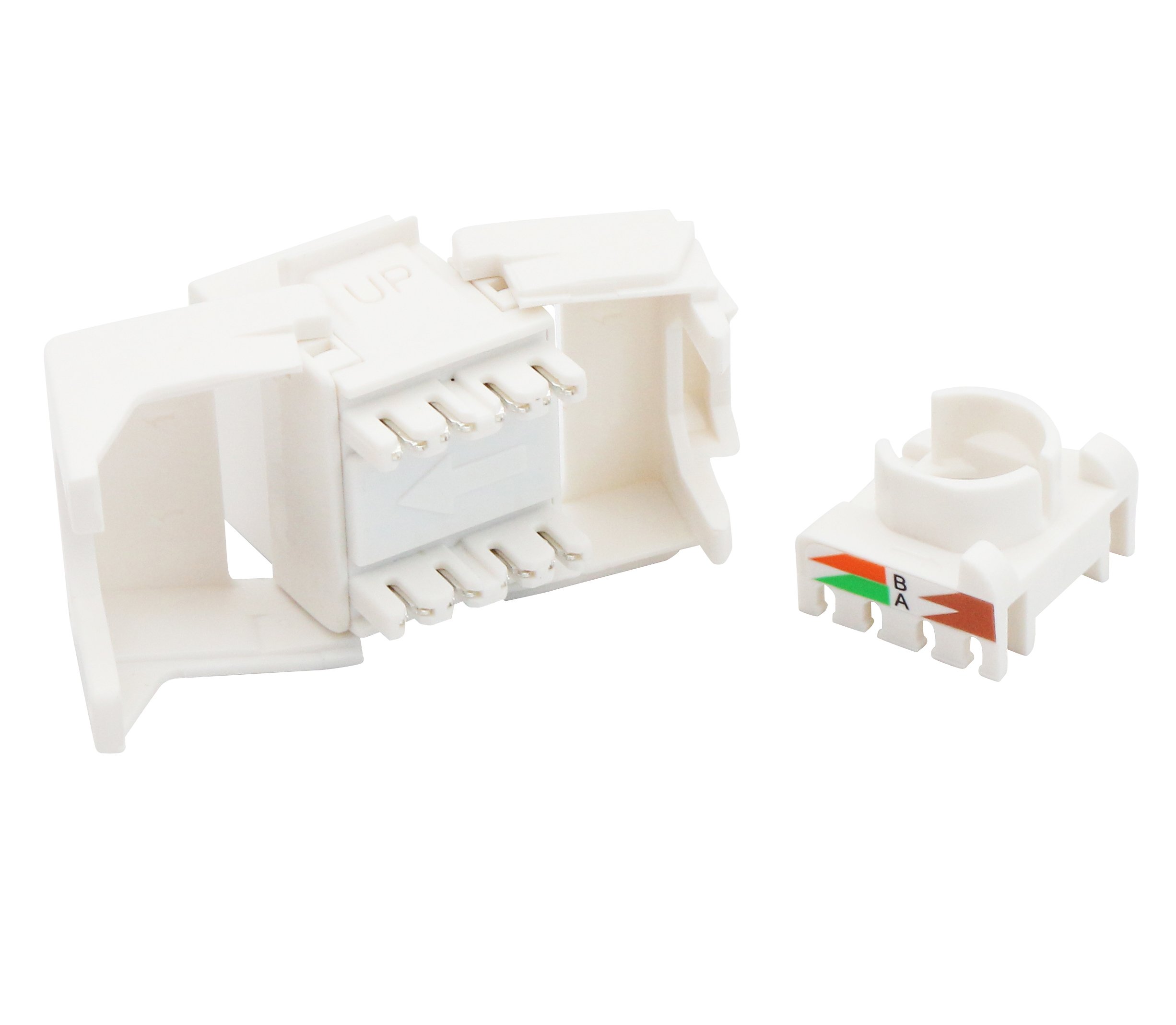 Frutto Keystone RJ45 Cat.6 UTP 180° Toolless Bianco INTELLINET - immagine 4