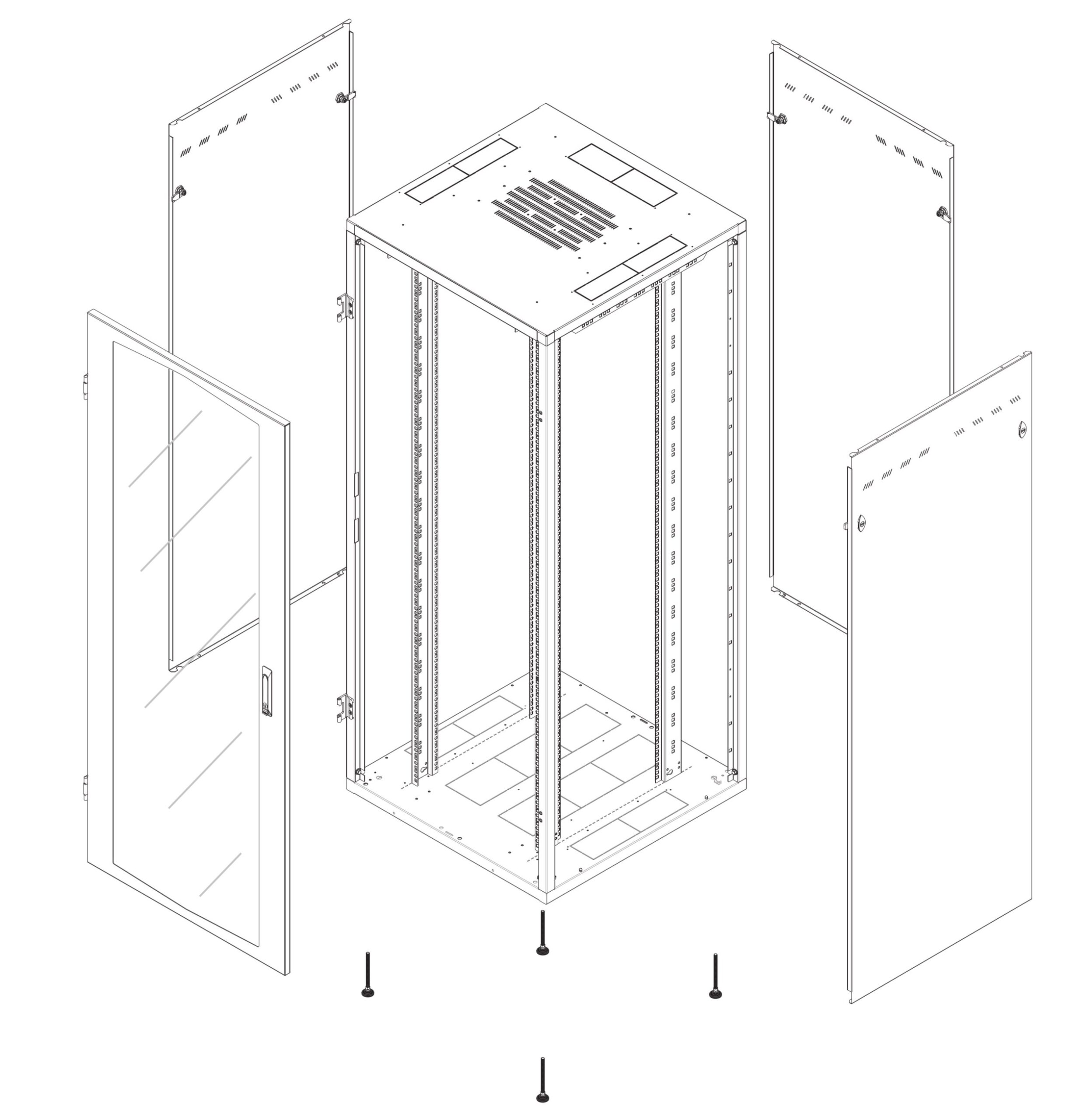 Armadio Server Rack NextGen 1000 19'' 800x1000 42U Nero INTELLINET - immagine 3
