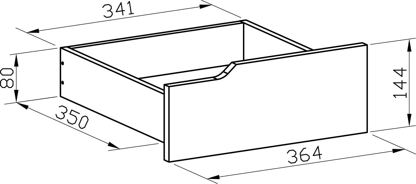 Cassettiera a Tre Cassetti con Ruote per Scrivania Nero TECHLY - immagine 3