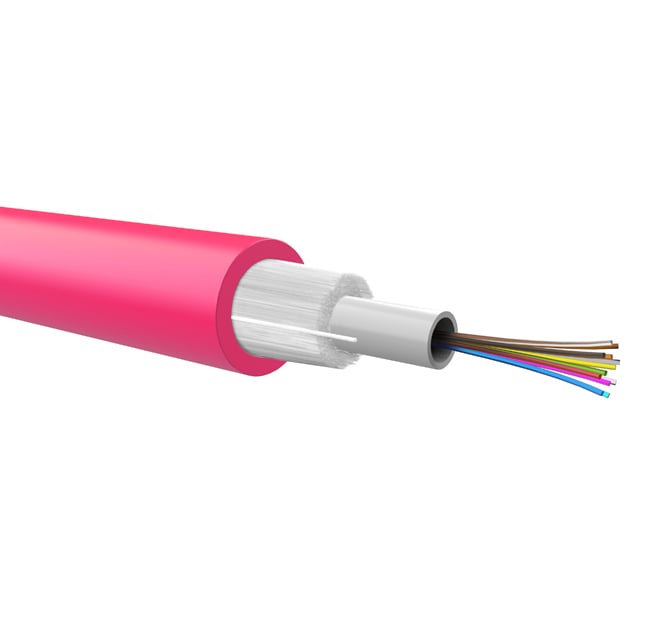 Cavo Loose Dielettrico da Interno 48 fibre 50/125 OM4 B2ca LSZH Fucsia OEM - immagine 3