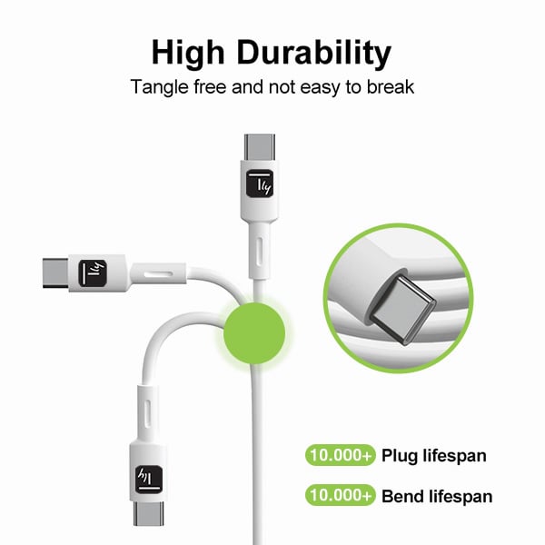 Cavo USB-C&trade; Maschio/Maschio USB 2.0 2m Bianco TECHLY - immagine 3